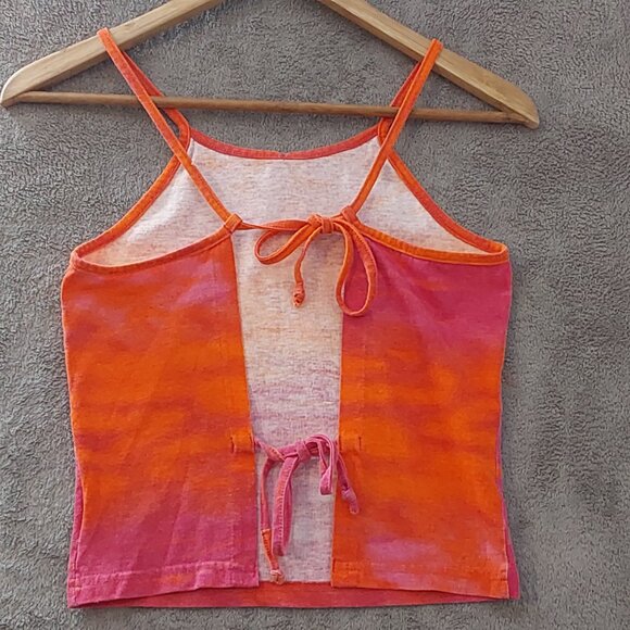 VTG Ombre Boho Tank Top – Tie Back Orange & Pink, Girls Size 10/12 Summer Style - Picture 5 of 5